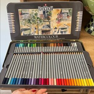 Rexel Derwent Watercolour 72 Pencils
in 2 layer Metal Case
Made in England